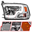 111540 Driver and Passenger Side LED Headlight, With bulb(s), Clear Lens, Chrome Interior, Projector Series
