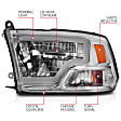 111540 Driver and Passenger Side LED Headlight, With bulb(s), Clear Lens, Chrome Interior, Projector Series