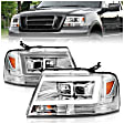 111542 Driver and Passenger Side Headlight With LED Bar, With bulb(s),  Halogen/LED Combo, Projector