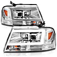 111542 Driver and Passenger Side Headlight With LED Bar, With bulb(s),  Halogen/LED Combo, Projector