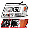 111542 Driver and Passenger Side Headlight With LED Bar, With bulb(s),  Halogen/LED Combo, Projector