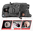 111542 Driver and Passenger Side Headlight With LED Bar, With bulb(s),  Halogen/LED Combo, Projector