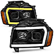 111543 Driver and Passenger Side Halogen/LED Combo Headlight, With bulb(s), Clear Lens, Black Interior, Projector Series