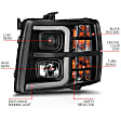 111545 Driver and Passenger Side Halogen/LED Combo Headlight, With bulb(s), Clear Lens, Black Interior, Projector Series