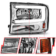 111550 Driver and Passenger Side Halogen/LED Combo Headlight, With bulb(s), Clear Lens, Chrome Interior, Crystal Series