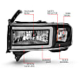 111554 Driver and Passenger Side Halogen Headlight, With bulb(s), Clear Lens, Chrome Interior, Crystal Series