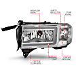 111555 Driver and Passenger Side Halogen Headlight, With bulb(s), Clear Lens, Chrome Interior, Projector Series