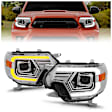 111557 Driver and Passenger Side Halogen Headlight, With bulb(s), Clear Lens, Chrome Interior, Projector Series