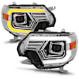 111557 Driver and Passenger Side Halogen Headlight, With bulb(s), Clear Lens, Chrome Interior, Projector Series