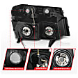 111558 Driver and Passenger Side Halogen Headlight, With bulb(s), Clear Lens, Black Interior, Projector Series