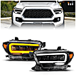 111563 Driver and Passenger Side LED Headlight, With bulb(s), Clear Lens, Black Interior