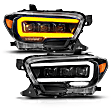 111563 Driver and Passenger Side LED Headlight, With bulb(s), Clear Lens, Black Interior