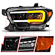 111563 Driver and Passenger Side LED Headlight, With bulb(s), Clear Lens, Black Interior