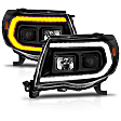 111564 Driver and Passenger Side Halogen Headlight, With bulb(s), Clear Lens, Black Interior, Projector Series