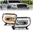 111565 Driver and Passenger Side Halogen Headlight, With bulb(s), Clear Lens, Chrome Interior, Projector Series