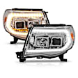 111565 Driver and Passenger Side Halogen Headlight, With bulb(s), Clear Lens, Chrome Interior, Projector Series