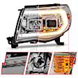 111565 Driver and Passenger Side Halogen Headlight, With bulb(s), Clear Lens, Chrome Interior, Projector Series