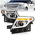111576 Driver and Passenger Side Halogen Headlight, With bulb(s), Clear Lens, Projector Series