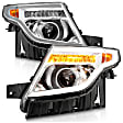 111576 Driver and Passenger Side Halogen Headlight, With bulb(s), Clear Lens, Projector Series