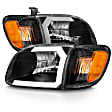 111579 Driver and Passenger Side Headlight, With bulb(s), Halogen, Extended Cab Pickup|Standard Cab Pickup