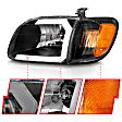 111579 Driver and Passenger Side Headlight, With bulb(s), Halogen, Extended Cab Pickup|Standard Cab Pickup