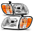 111580 Driver and Passenger Side Headlight, With bulb(s), Halogen, Extended Cab Pickup|Standard Cab Pickup