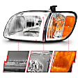 111580 Driver and Passenger Side Headlight, With bulb(s), Halogen, Extended Cab Pickup|Standard Cab Pickup