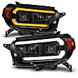 111602 Driver and Passenger Side Halogen Headlight, With bulb(s), Clear Lens, Black Interior, Projector Series