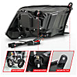 111609 Driver and Passenger Side Halogen Headlight, With bulb(s), Clear Lens, Black Interior, Projector Series