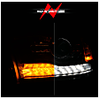 111609 Driver and Passenger Side Halogen Headlight, With bulb(s), Clear Lens, Black Interior, Projector Series