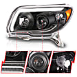 111616 Driver and Passenger Side Halogen Headlight, Without bulb(s), Clear Lens, Crystal Series