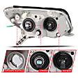 111616 Driver and Passenger Side Halogen Headlight, Without bulb(s), Clear Lens, Crystal Series