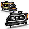111634 Driver and Passenger Side LED Headlight, With bulb(s), Black
