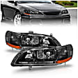 1999 Honda Accord - Driver and Passenger Side Halogen Headlight, Without bulb(s), Bulbs Are Not Included, Clear Lens, Black Interior, Crystal Series