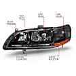 1999 Honda Accord - Driver and Passenger Side Halogen Headlight, Without bulb(s), Bulbs Are Not Included, Clear Lens, Black Interior, Crystal Series