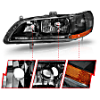 1999 Honda Accord - Driver and Passenger Side Halogen Headlight, Without bulb(s), Bulbs Are Not Included, Clear Lens, Black Interior, Crystal Series
