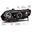 121062 Driver and Passenger Side Halogen Headlight, With bulb(s), Clear Lens, Black Interior, Halo Projector Series