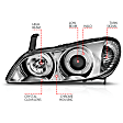 121078 Driver and Passenger Side Halogen Headlight, With bulb(s), Clear Lens, Chrome Interior, Halo Projector Series