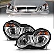 121080 Driver and Passenger Side Halogen Headlight, With bulb(s), Clear Lens, Chrome Interior, Projector Series