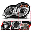 121080 Driver and Passenger Side Halogen Headlight, With bulb(s), Clear Lens, Chrome Interior, Projector Series