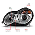 121080 Driver and Passenger Side Halogen Headlight, With bulb(s), Clear Lens, Chrome Interior, Projector Series