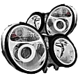 121086 Driver and Passenger Side Halogen Headlight, With bulb(s), Clear Lens, Chrome Interior, Projector Series