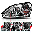 121092 Driver and Passenger Side Halogen Headlight, With bulb(s), Clear Lens, Chrome Interior, Projector Series
