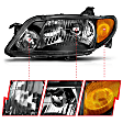 121107 Driver and Passenger Side Halogen Headlight, With bulb(s), Clear Lens, Black Interior, Crystal Series