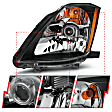 121108 Driver and Passenger Side Halogen Headlight, With bulb(s), Clear Lens, Black Interior, Crystal Series