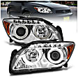 2005 Scion tC - Driver and Passenger Side Halogen Headlight, With bulb(s), Ccfl, Clear Lens, Chrome Interior, Halo Projector Series