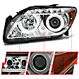 2005 Scion tC - Driver and Passenger Side Halogen Headlight, With bulb(s), Ccfl, Clear Lens, Chrome Interior, Halo Projector Series