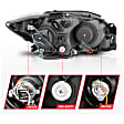 2005 Scion tC - Driver and Passenger Side Halogen Headlight, With bulb(s), Ccfl, Clear Lens, Chrome Interior, Halo Projector Series