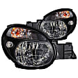 121121 Driver and Passenger Side Halogen Headlight, With bulb(s), Clear Lens, Black Interior, Crystal Series