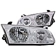 121124 Driver and Passenger Side Halogen Headlight, With bulb(s), Clear Lens, Chrome Interior, Halo Euro Series